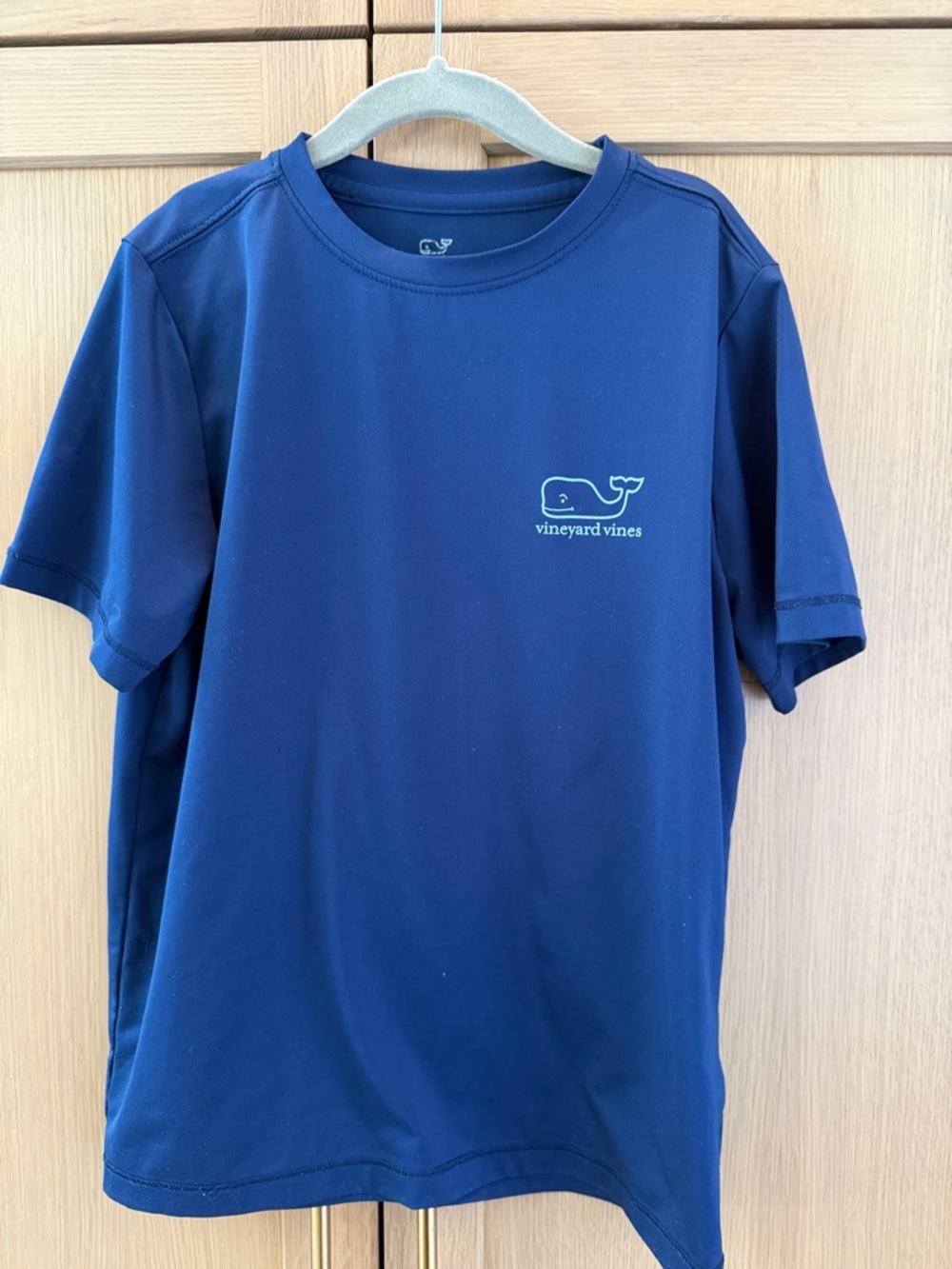 Vineyard Vines Navy Tee with Teal Whale Logo